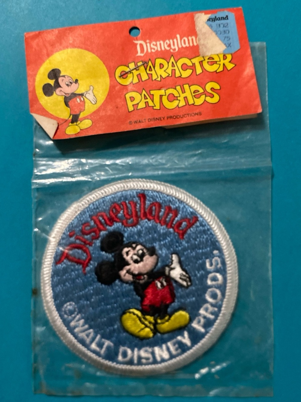 Disney Mickey Mouse Blue Round Embroidered Patch with Red and Yellow Accents